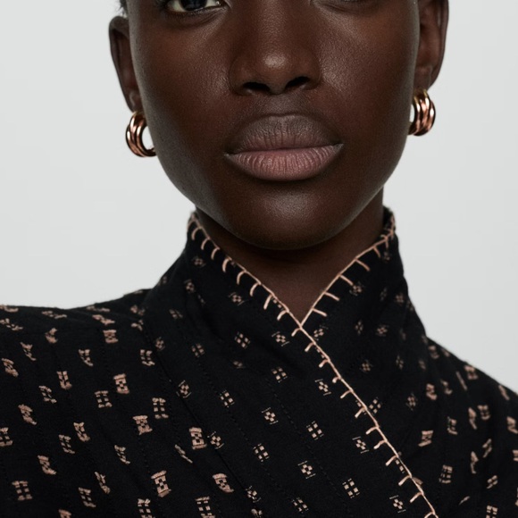 MANGO QUILTED JACKET WITH EMBROIDERED DETAILS NWT Size S - Picture 5 of 7